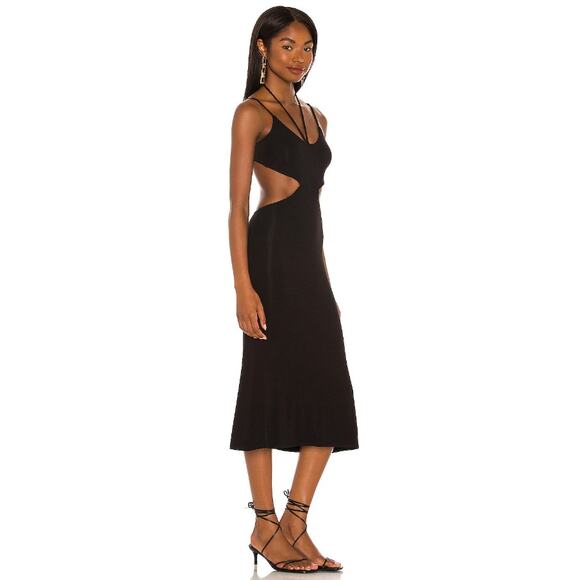 Lovers & Friends Sarah Midi Dress Halter Knit Stretchy Dainty Party Size XXS - Picture 2 of 9
